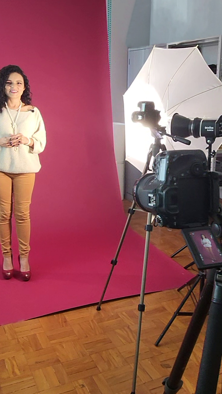 Estúdio de gravação - luzes e câmera